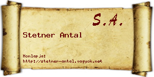 Stetner Antal névjegykártya